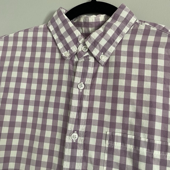 J. Crew Factory Other - J Crew Shirt Mens Medium Purple Plaid Gingham‎ Light Weight Button Career